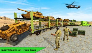 US Army Train Transporter Truck Driving Games screenshot 0