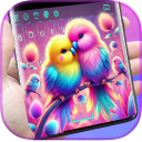 Lovebird Parrot Neon Keyboard