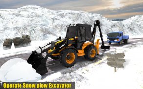 Clean Road 3D Snow Heavy Excavator Crane Rescue screenshot 4