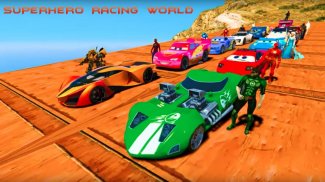 Superheroes Tricky Stunts Car Racing Game screenshot 2