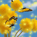 Yellow Flowers Butterfly LWP Icon