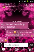 GO SMS Theme Pink Flower screenshot 1