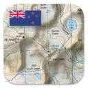 Neuseeland Topo Karten Icon