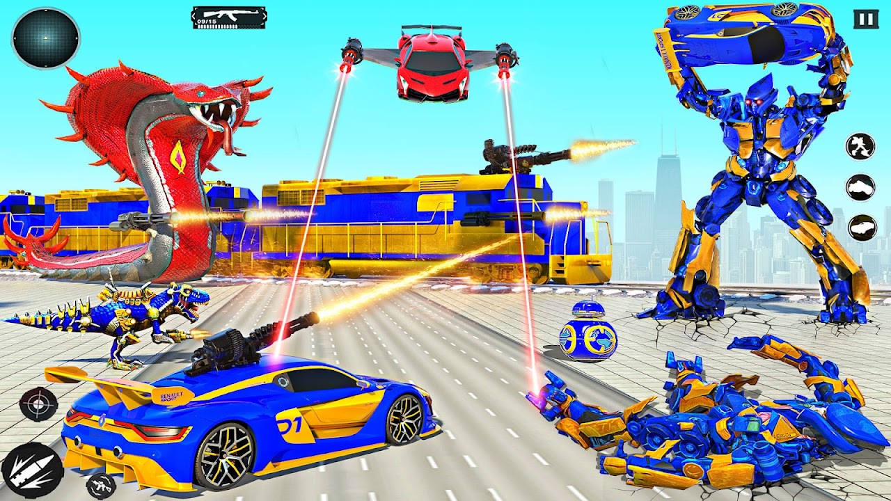 Robot Hero Police Car Transform Racing & Shooting Game: Kill