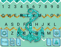 Mint Green Glitter Emoji Keyboard Wallpaper screenshot 0