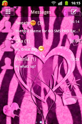 Herz Theme Zebra Pink Go Sms 3 0 Download Android Apk Aptoide