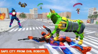 Angry Fox Robot City War : Formula Car Robot Games screenshot 1