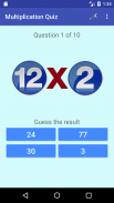 Multiplication tables Quiz screenshot 0