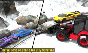 Clean Road 3D Snow Heavy Excavator Crane Rescue screenshot 3