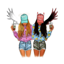 Fille BFF Fond d'écran HD 4K Icon