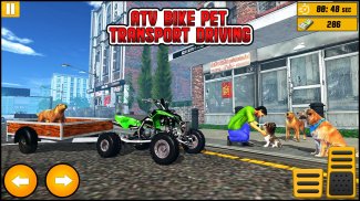 ATV Quad Bike Pet Transporter Driving - Dog Games screenshot 4