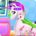 Colorful Unicorn Caring Icon