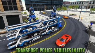 US Police Robot Car Transporter Police Plane Game screenshot 3