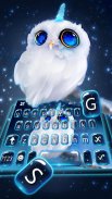 Night Unicorn Owl Tema de teclado screenshot 0