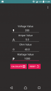 Calculator Volt/Amp/Watt/Ohm screenshot 1