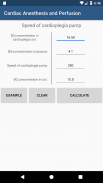 Cardiac Anesthesia and Perfusion Calculator screenshot 1