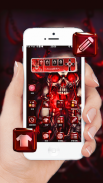 3D Red Gothic Blood Skull Launcher Theme screenshot 2