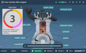 Motore a ciclo Otto a quattro tempi, 3D educativo screenshot 4