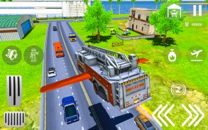 Flying Robot Fire Truck Game screenshot 5