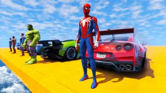 Spider hero Cars Stunt Games screenshot 1