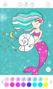 Mermaid Coloring Page Glitter screenshot 2