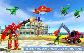 Excavator Robot Car Game:UFO Robot Elephant Game screenshot 11