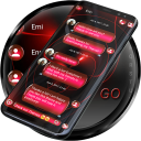 Красная сфера тема SMS 🔴 черный Icon