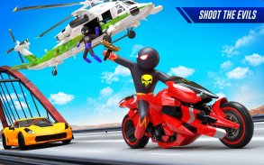 Stickman Moto Bike Hero: Crime City Superhero Game screenshot 0