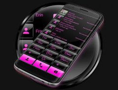 Dialer Gloss Black Pink Theme screenshot 6