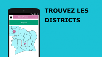 Carte Puzzle Quiz 2020 - Côte d'ivoire - Districts screenshot 3