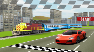 Train vs Car Race - Flying Race 2017 screenshot 0