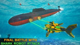 Angry Shark Robot Submarine Shooting Attack screenshot 3