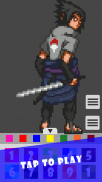 Pixel Art Sasuke Coloring Games screenshot 3