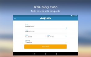 Omio: Trenes, buses y vuelos screenshot 0
