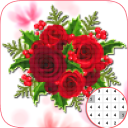 Rose Flower Color By Number-Coloring PixelArt Icon