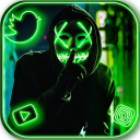 Neon, Mask, Cool, Man موضوعات خلفيات أيق