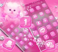 Cute Pink Cat Launcher Theme screenshot 5