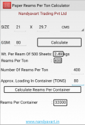 Paper Ream Per Ton Calculator screenshot 0