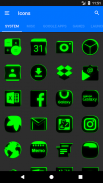 Flat Black and Green Icon Pack ✨Free✨ screenshot 12