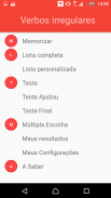 Verbos irregulares Inglês screenshot 0