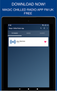 Magic Chilled Radio App FM UK Free screenshot 3