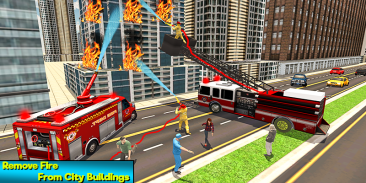 Heavy Ladder Fire Truck City Rescue 2019 screenshot 9