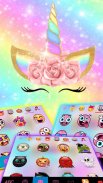 Rainbow Pink Rose Unicorn Keyboard Theme screenshot 2