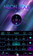 Neon Star Emoji Keyboard Theme screenshot 4