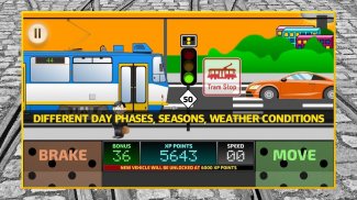 Tram Driver Simulator 2D - simulador de elétricos screenshot 1