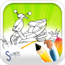 motorcycle coloring Icon
