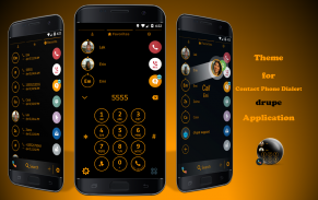 Circle Black Orange Phone DIaler Theme screenshot 4