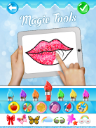 Glitter Lips with Makeup Brush Set coloring Game screenshot 5