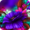Flor azul púrpura Bloom Tema