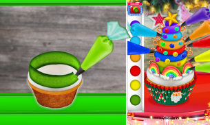 खाना पकाने इंद्रधनुष और यूनिकॉर्न क्रिसमस Cupcakes screenshot 6